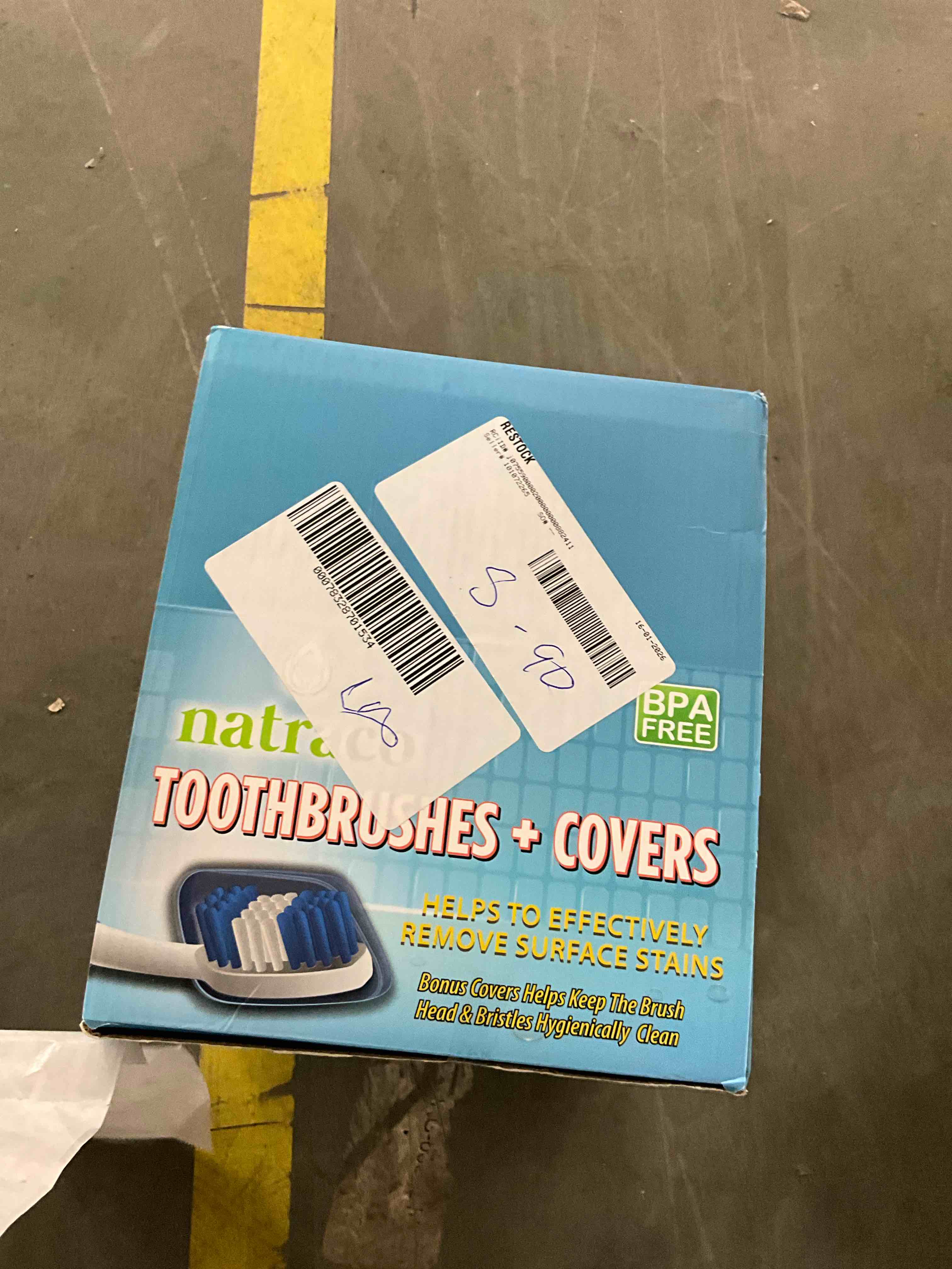 Condition photo showing New/Like New for 100 Bulk Toothbrushes With Hygienic Covers Individually Wrapped Multi Colors Classic Medium Soft 100 Count