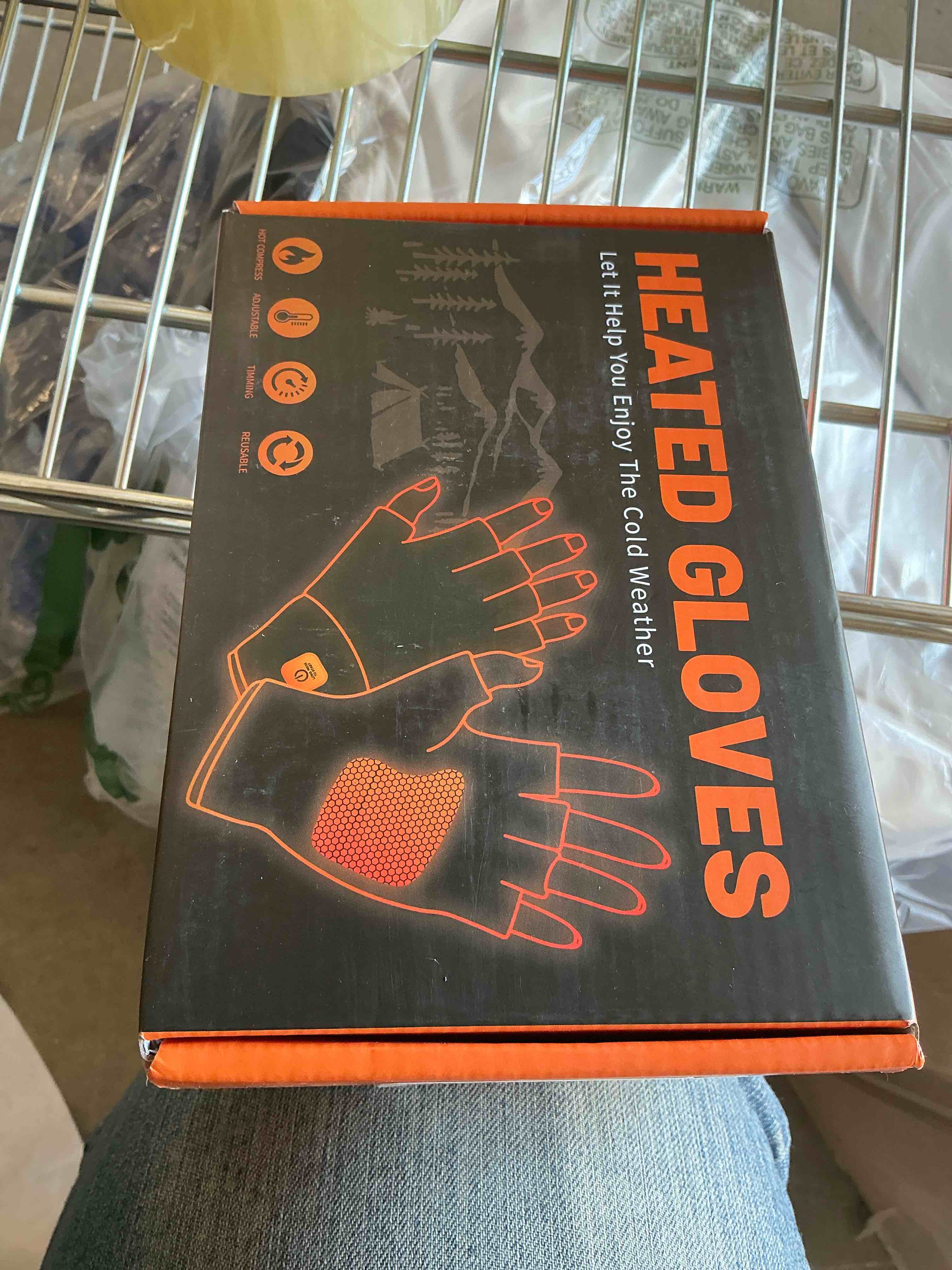 Condition photo showing Good Condition for Heated Gloves for Men Women- Rechargeable Electric Full&Half Hands Electric Heated Gloves Work Arthritis Pain Relief Hot Compress Hand Warmers for Cycling Skiing Hunting Large Fingerless