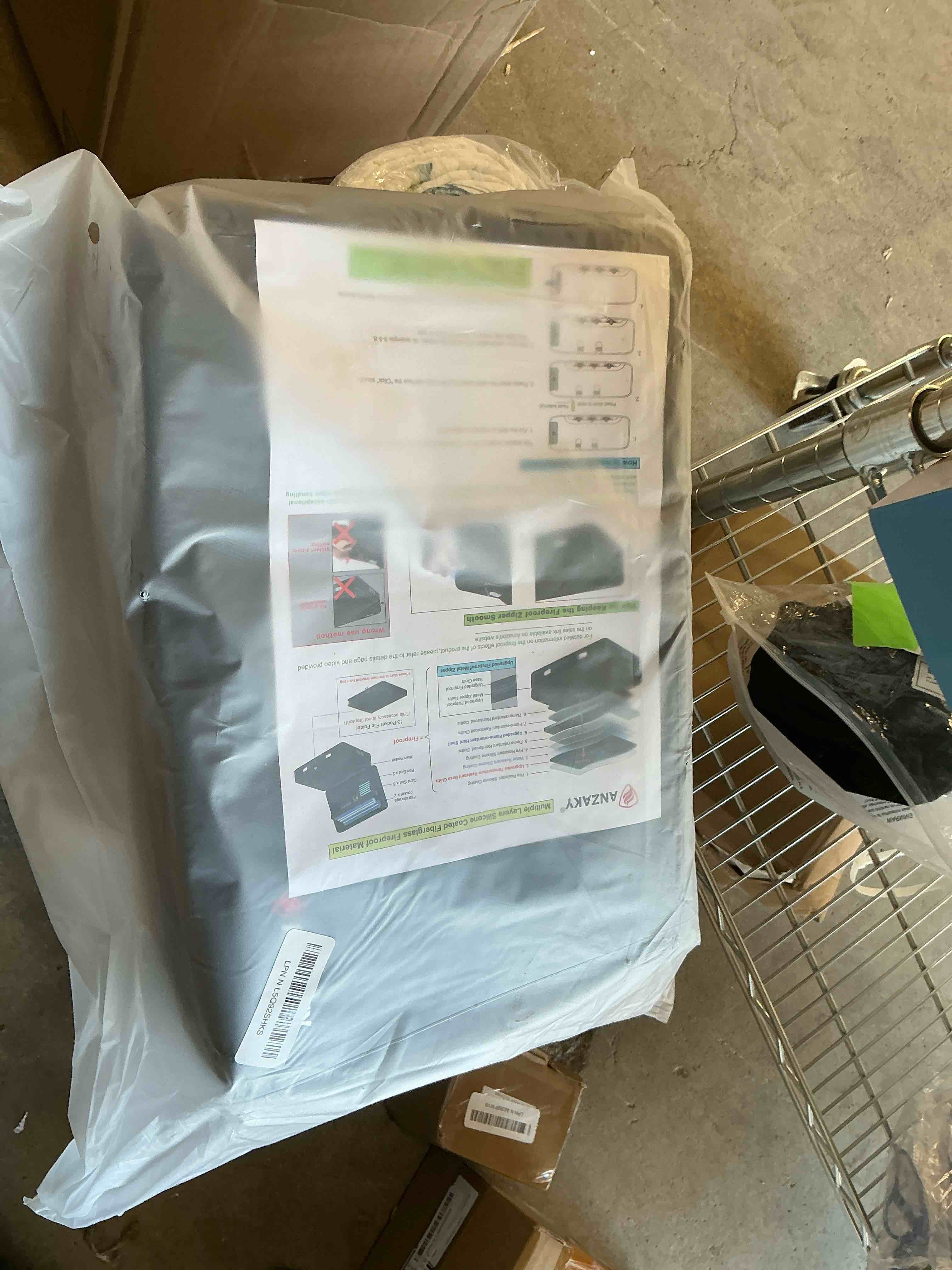 Condition photo showing Good Condition for Fireproof Document Box with Fireproof Zipper, Hard Inner Shell Fireproof Document Bag with Lock, Fireproof Water Resistant Important Document Organizer 16 inch Laptop File Briefcase (Black)