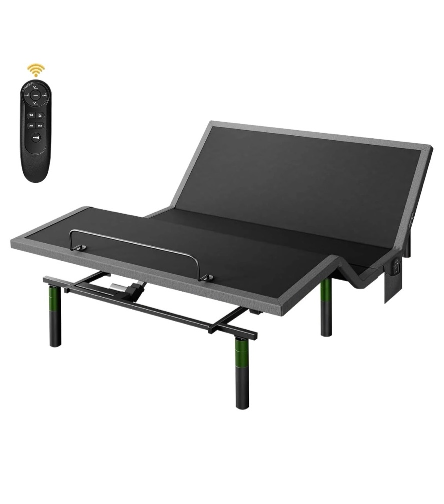 CHITOOMA Electric Adjustable Bed Frame Full with Wireless Remote, Zero Gravity, Individually Tilting Head & Foot, 4 USB Ports, Under-Bed Nightlight, 3 Minutes Fast Assembly