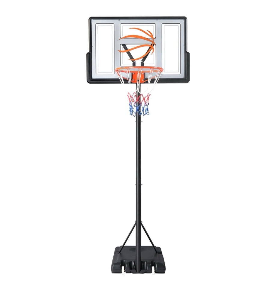 ktaxon portable basketball hoop outdoor  basketball goal system 4.4-10ft height adjustable  44inch shatterproof backboard gray orange