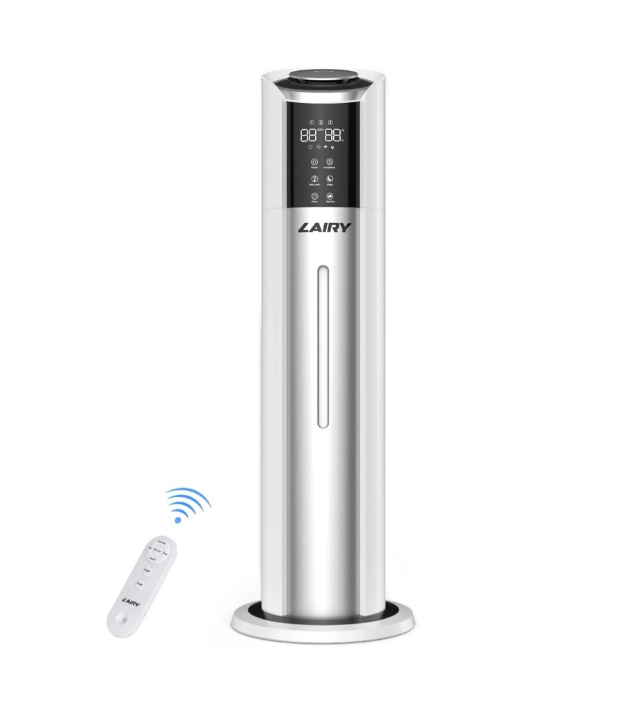 lairy 8l cool mist air humidifiers for large room bedroom, top-fill tank, auto mode, aroma box, silver white