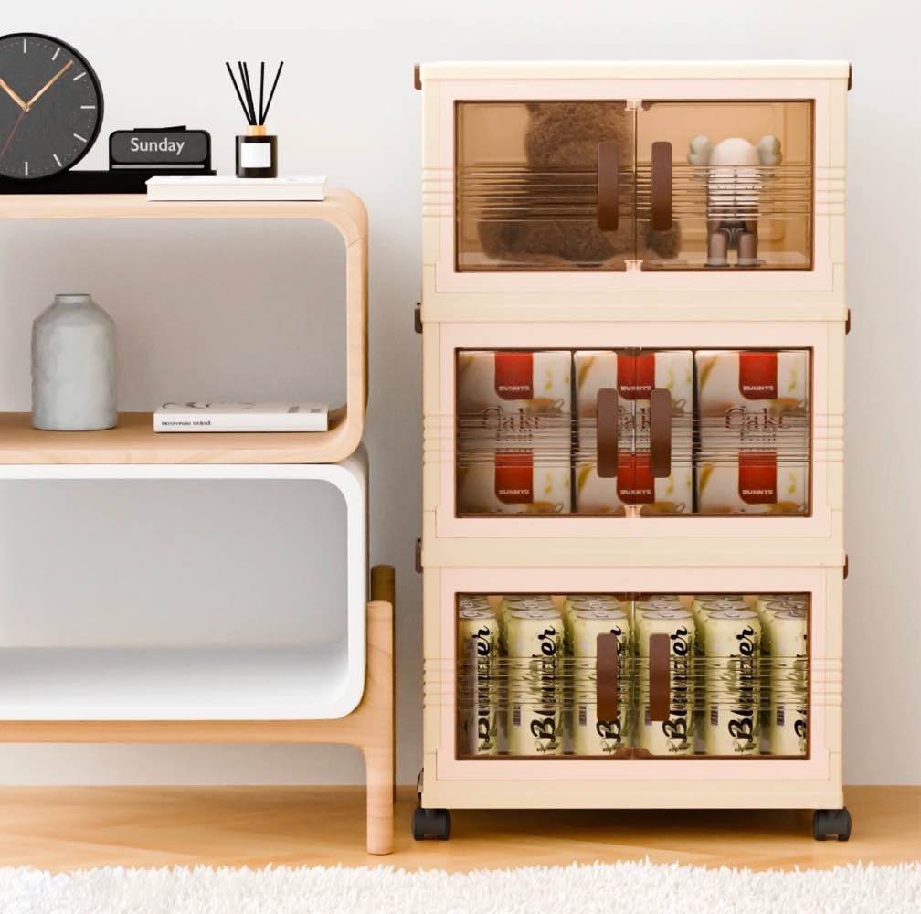 tinana plastic storage bins with lids  3 tier 222qt stackable storage containers with wheels  folding closet organizers for living room  office  dorm