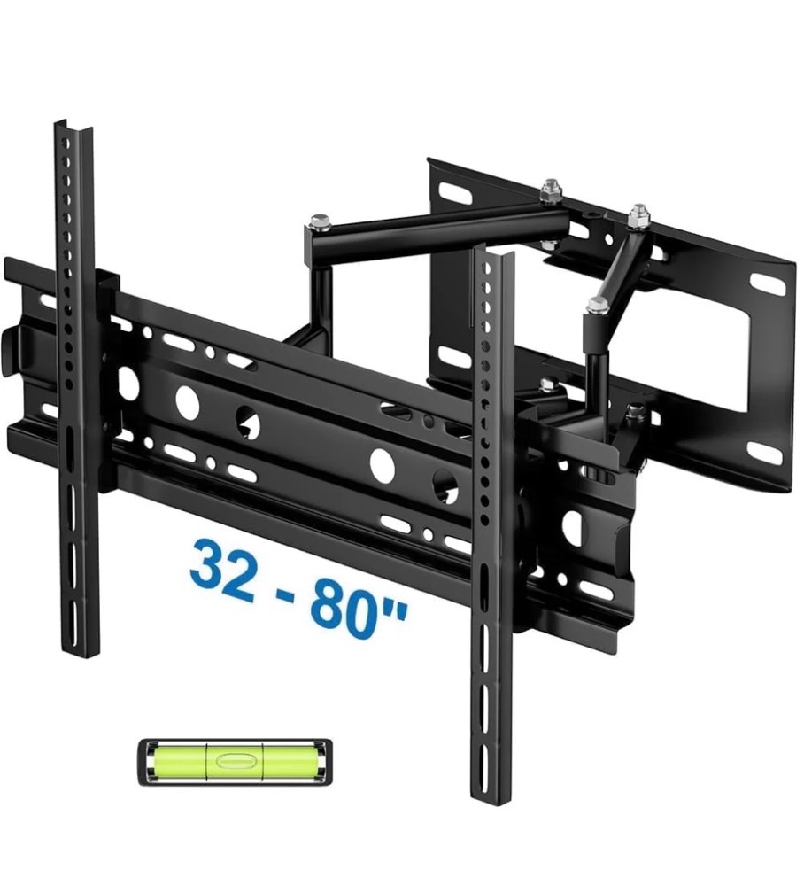 full motion tv wall mount bracket for 32-80 inch tvs, articulating arms with swivel tilt extension, holds up to 132lbs, max vesa 600x400mm