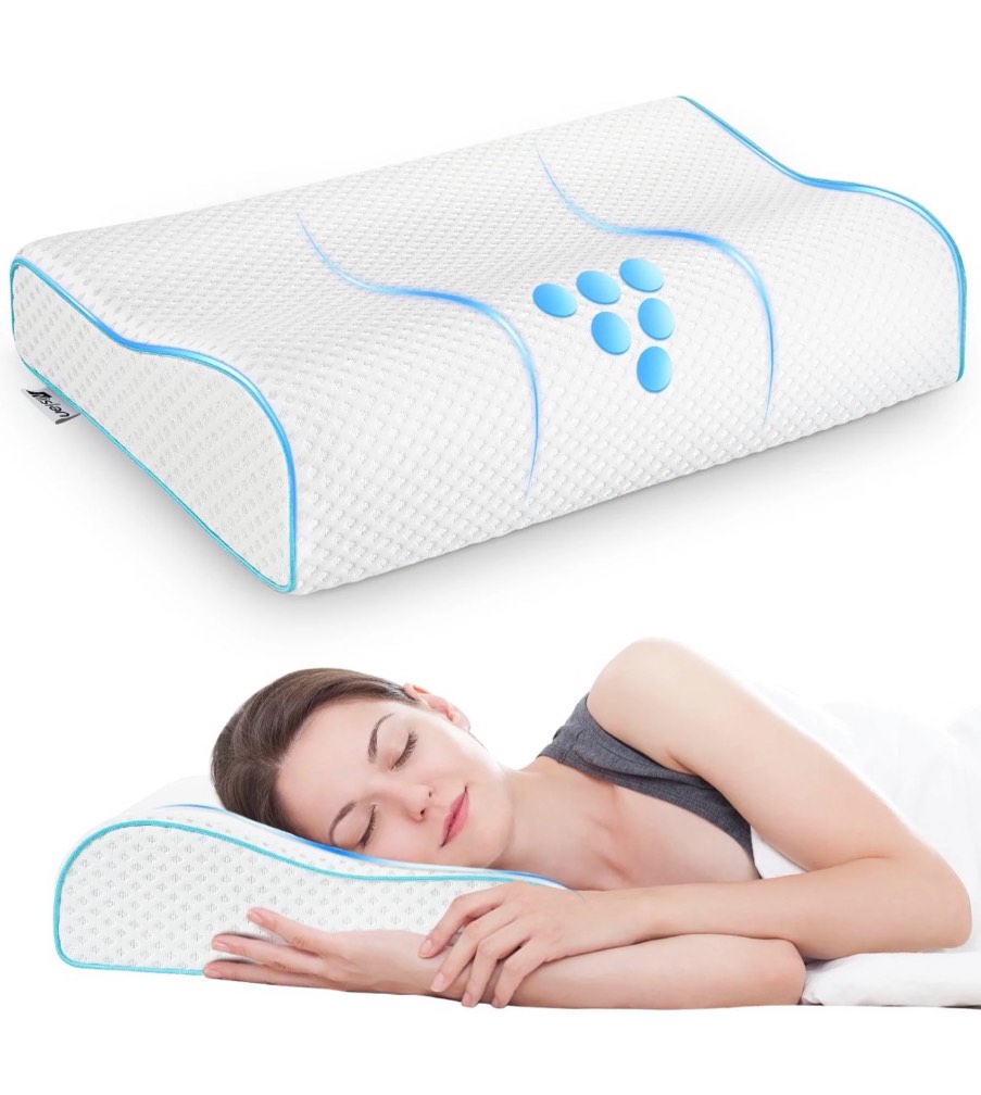 memory foam pillows bed pillow for sleeping ergonomic cervical pillow neck support pillow for side back stomach sleeper orthopedic contour pillow for neck and shoulder pain