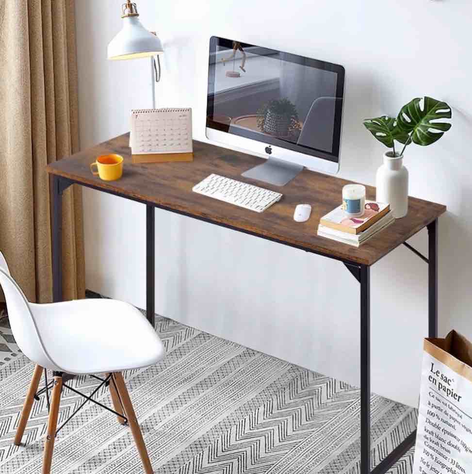 computer desk home office desk 40 inches gaming desk multi-function writing table pc wood and metal desk  vintage