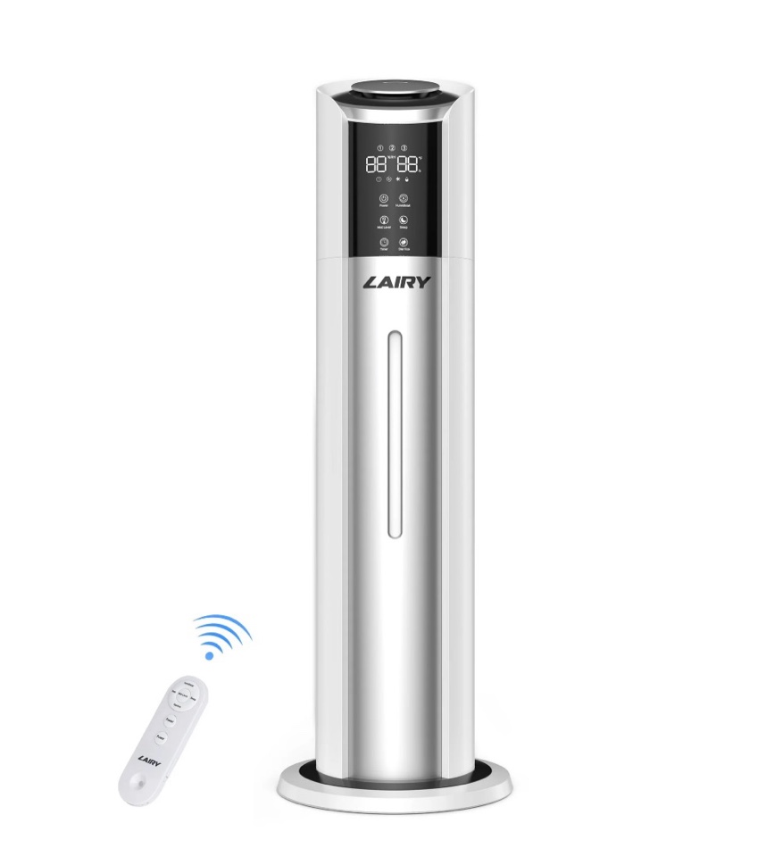 lairy 8l cool mist air humidifiers for large room bedroom, top-fill tank, auto mode, aroma box, silver white