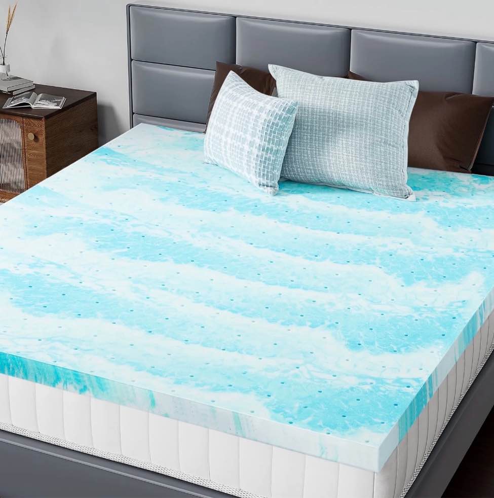 concetta 2 inch king size memory foam mattress topper with cooling gel, pressure relief for back pain, comfort bed topper, certipur-us certified