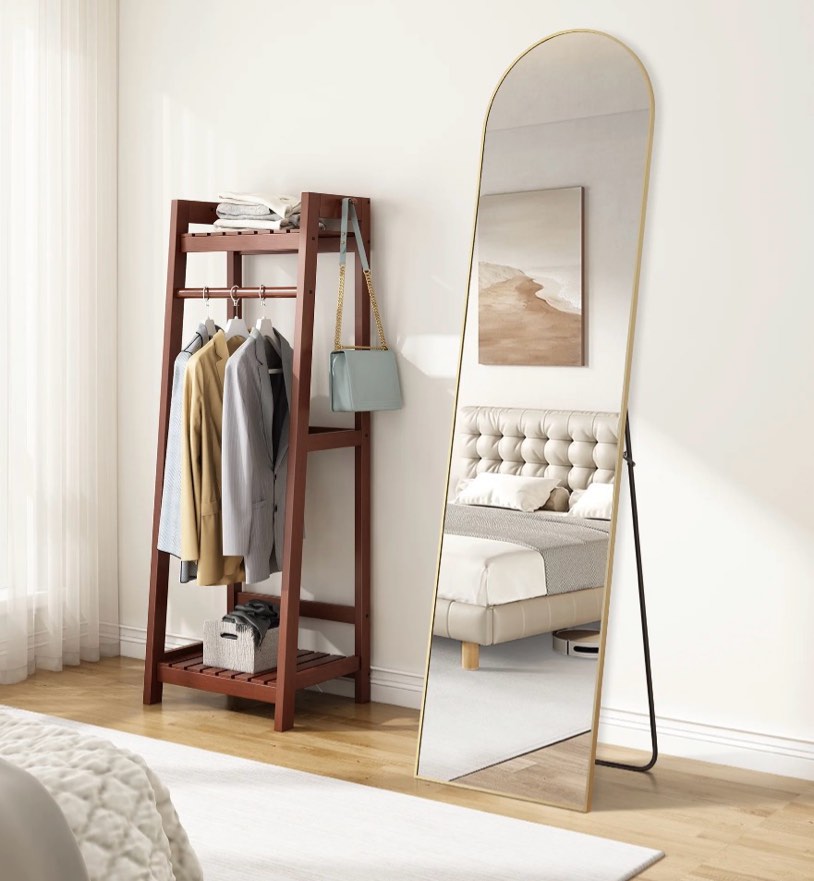 edx arched full length mirror 59 x16  full body mirror rectangle free standing wall mounted leaning hanging floor mirrors  gold