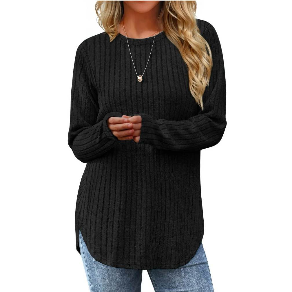 fantaslook long sleeve shirts for women casual tunic tops dressy crew neck pullover fall lightweight sweaters for women size s