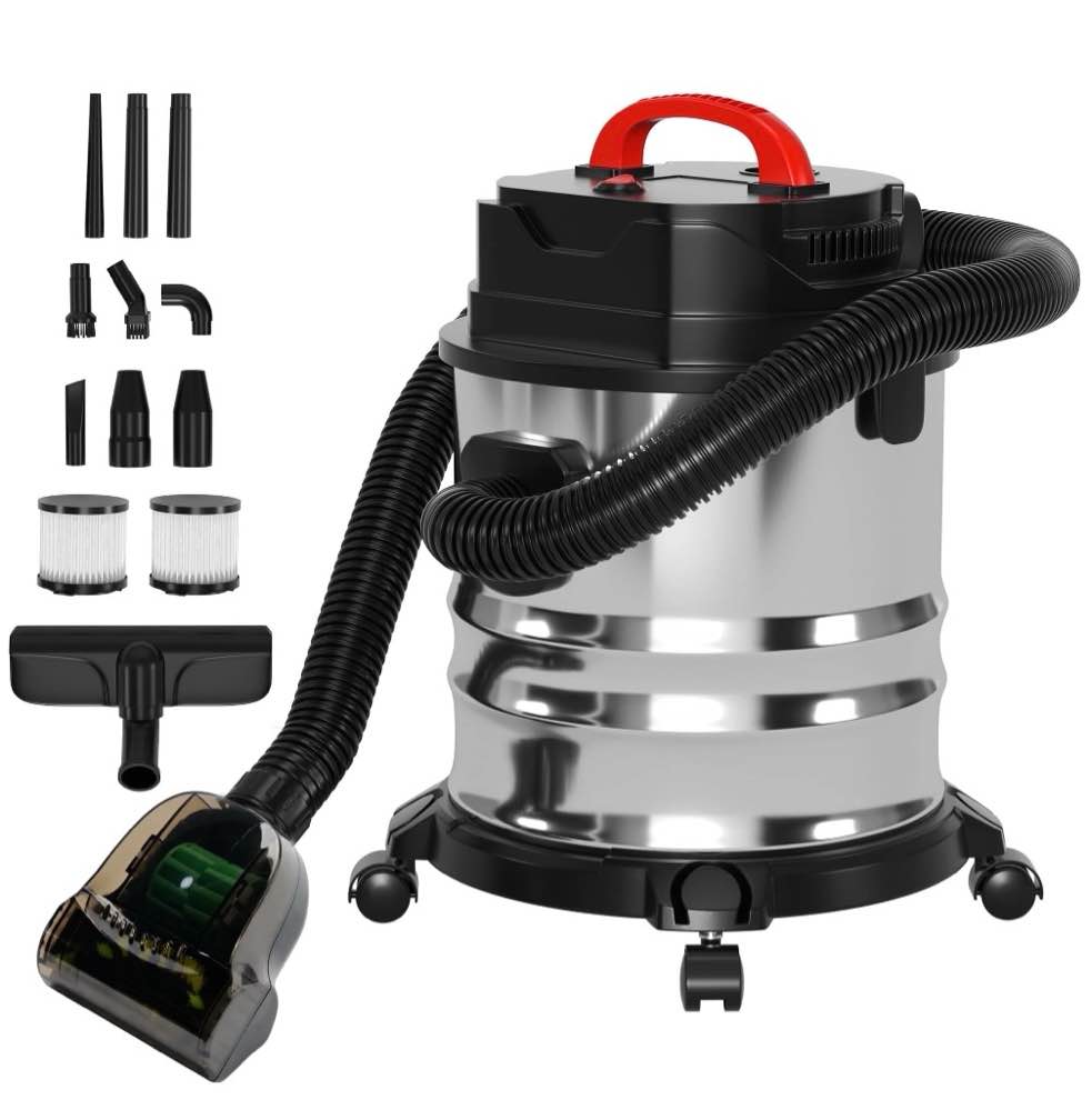 topteng wet dry vacuum cleaner 5 gallon 1800w 6 hp peak stainless steel shop vacuum wet and dry with filter and attachments for house garage workshop car