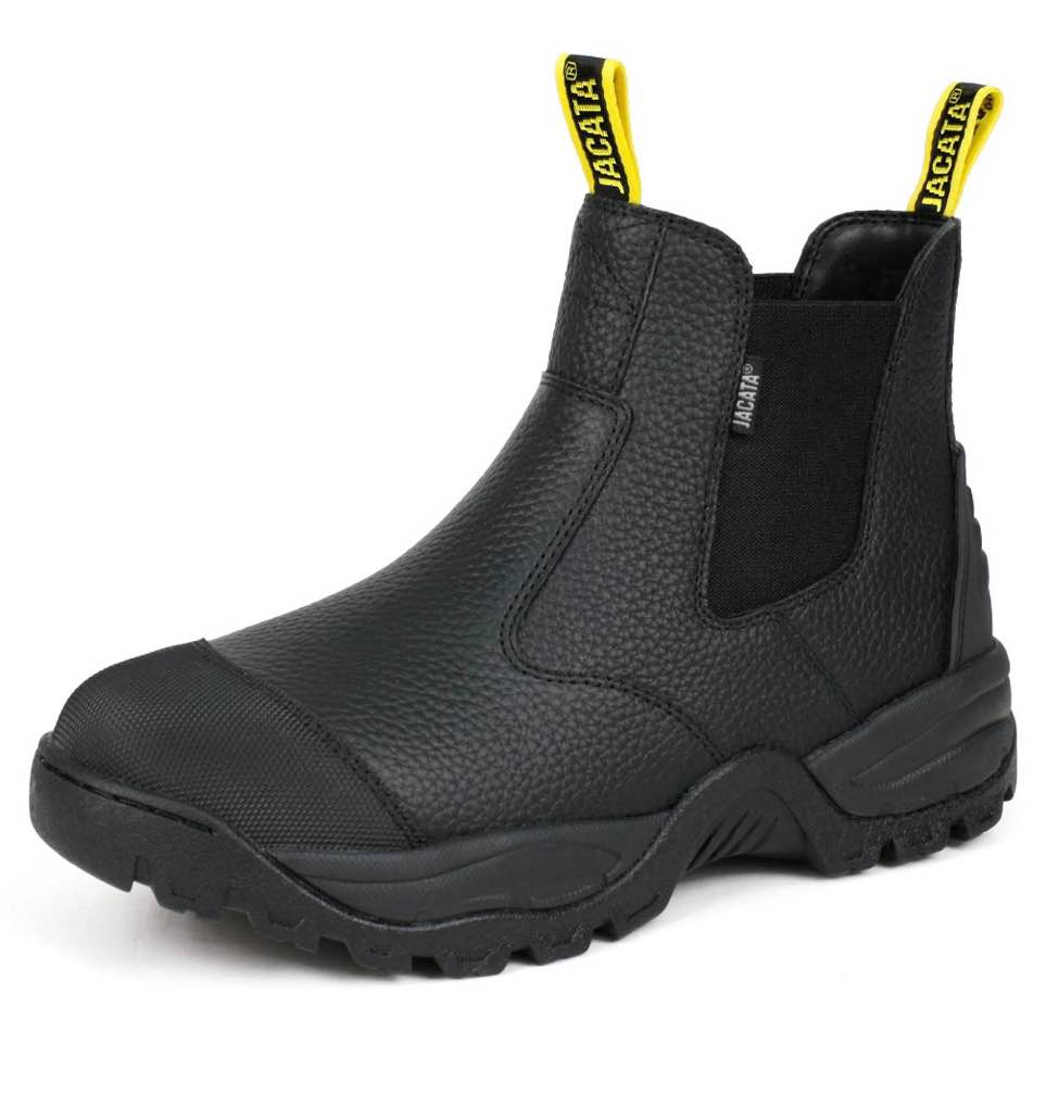 jacata chelsea boots men slip on work boots for men (black size 10)