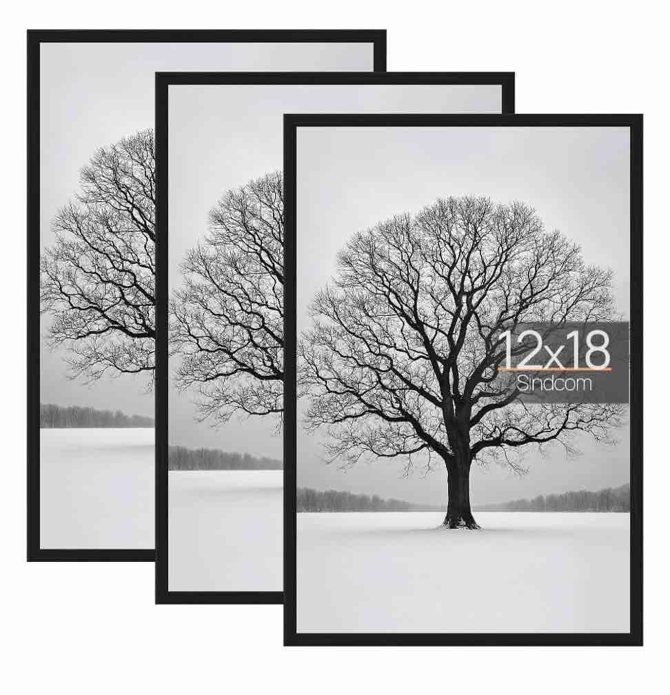 sindcom 12x18 picture frames  gallery wall poster frames set of 3  black