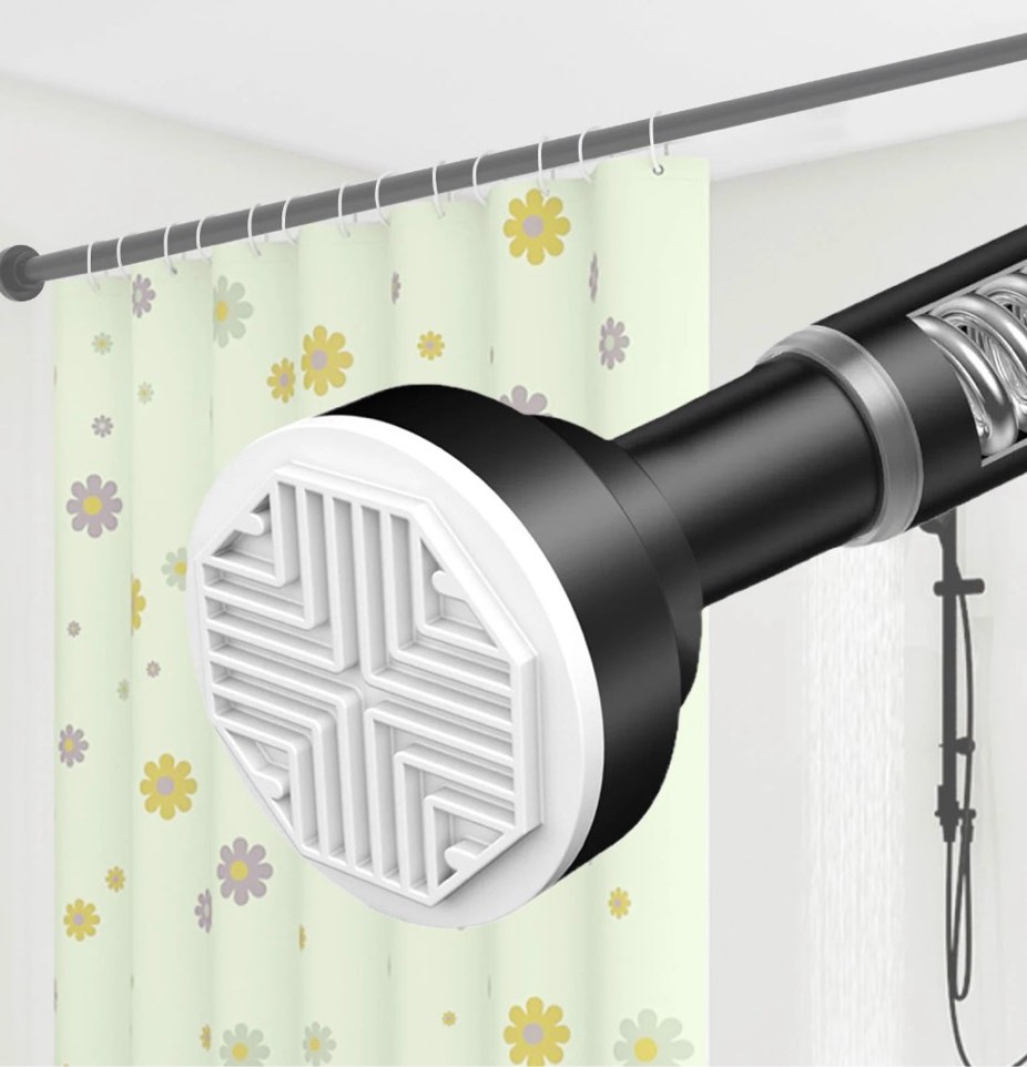spokki 28-75 inch heavy-duty matte black tension shower curtain rod, no drill rustproof carbon steel adjustable spring rod for bathroom, kitchen, window – holds 30+ lbs
