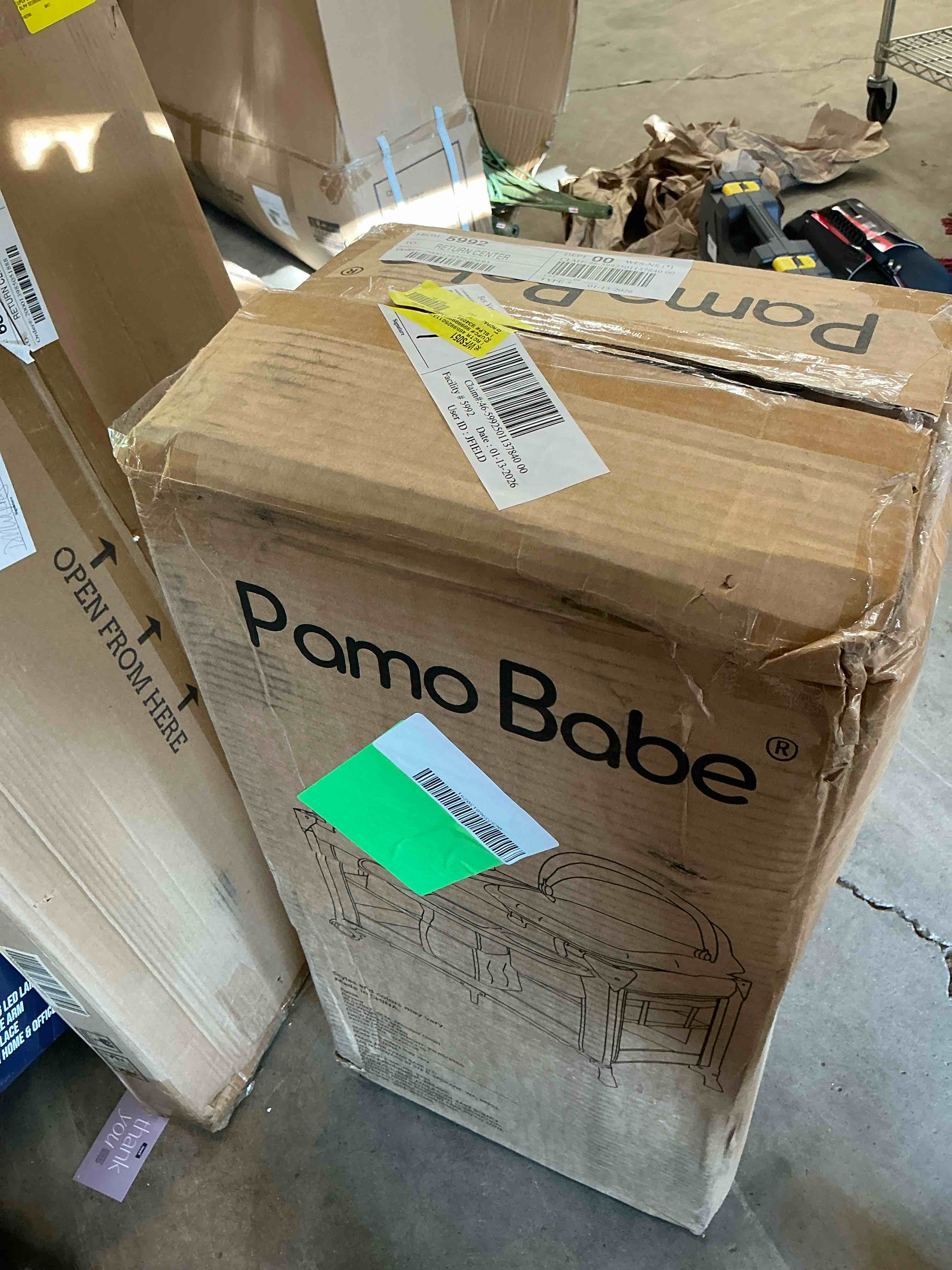 Condition photo showing New/Like New for Pamo Babe 4-in-1 Baby Playard with Bassinet & Changing Table for Newborn