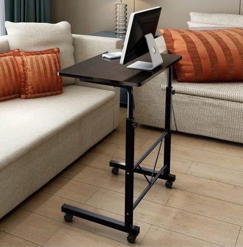 Ktaxon Side Table Rolling Computer Desk Stand Coffee Sofa End Cart Laptop,Black