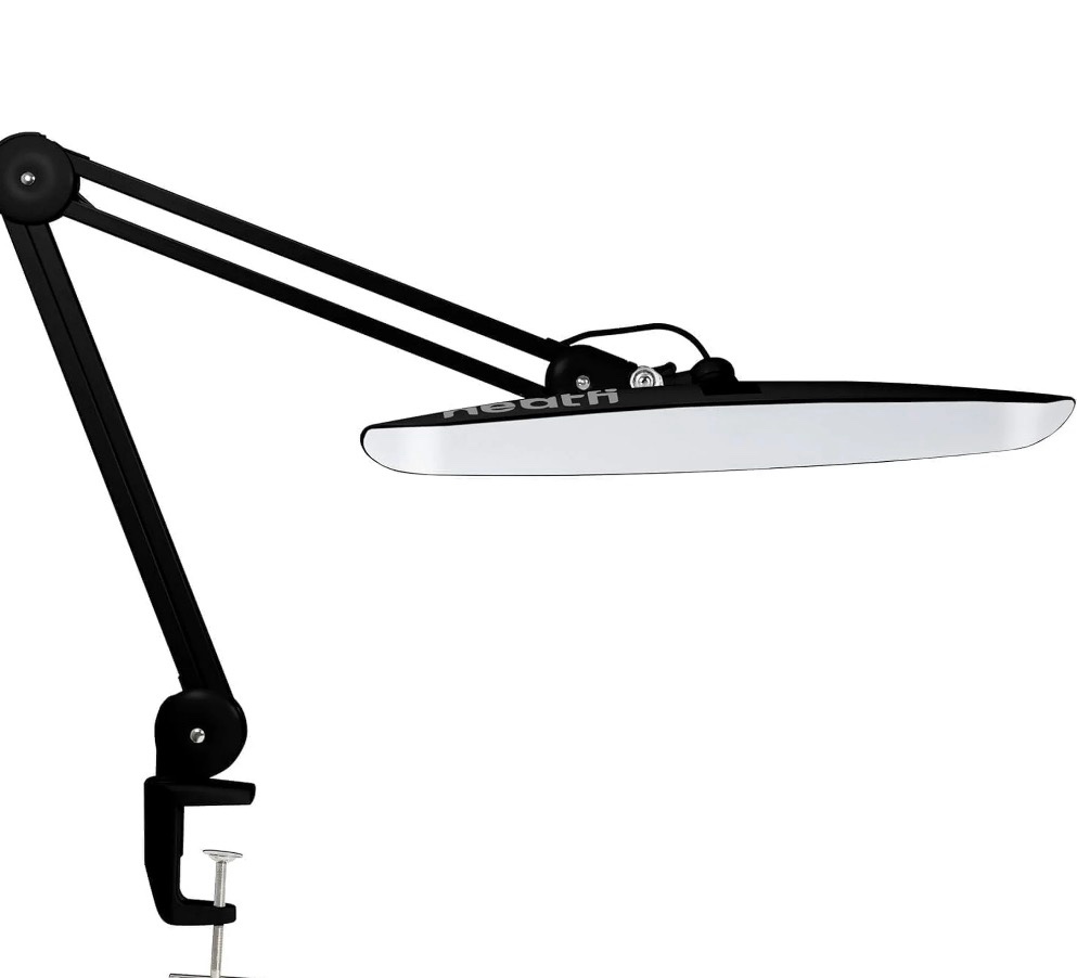 Neatfi XL 2,200 Lumens LED Task Lamp with Clamp, 24W Super Bright Desk Lamp, 117 Pcs SMD LED, 20 Inches Wide Lamp, 4 Level Brightness, Dimmable, Eye-Caring LED Lamp, Table Clamp LED Light (Black)