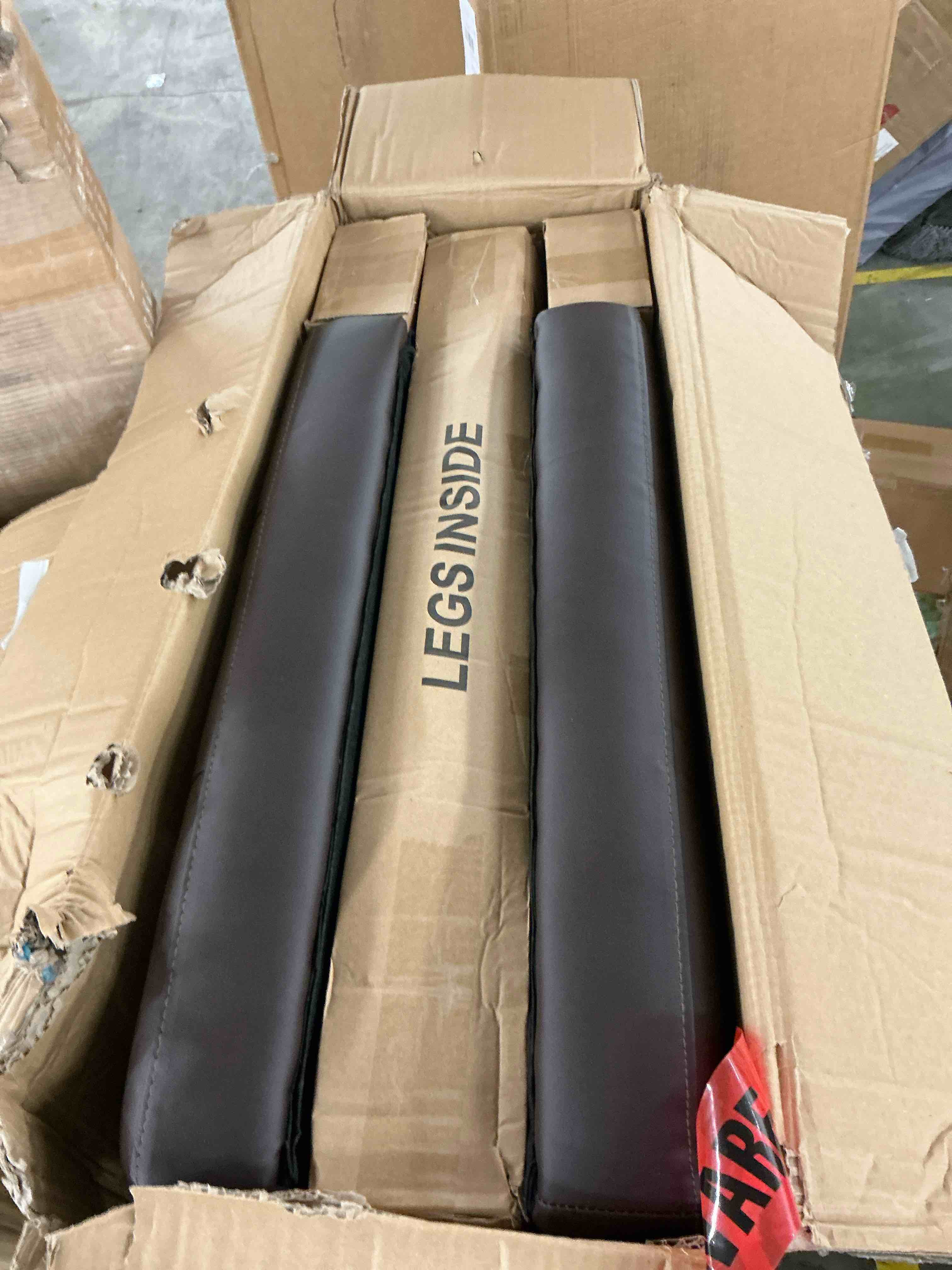 Condition photo showing New/Like New for Lumihaven Futon Sofa Bed Folding Leather Modern Couch with 2 Cup Holders,Removable Armrests,Brown