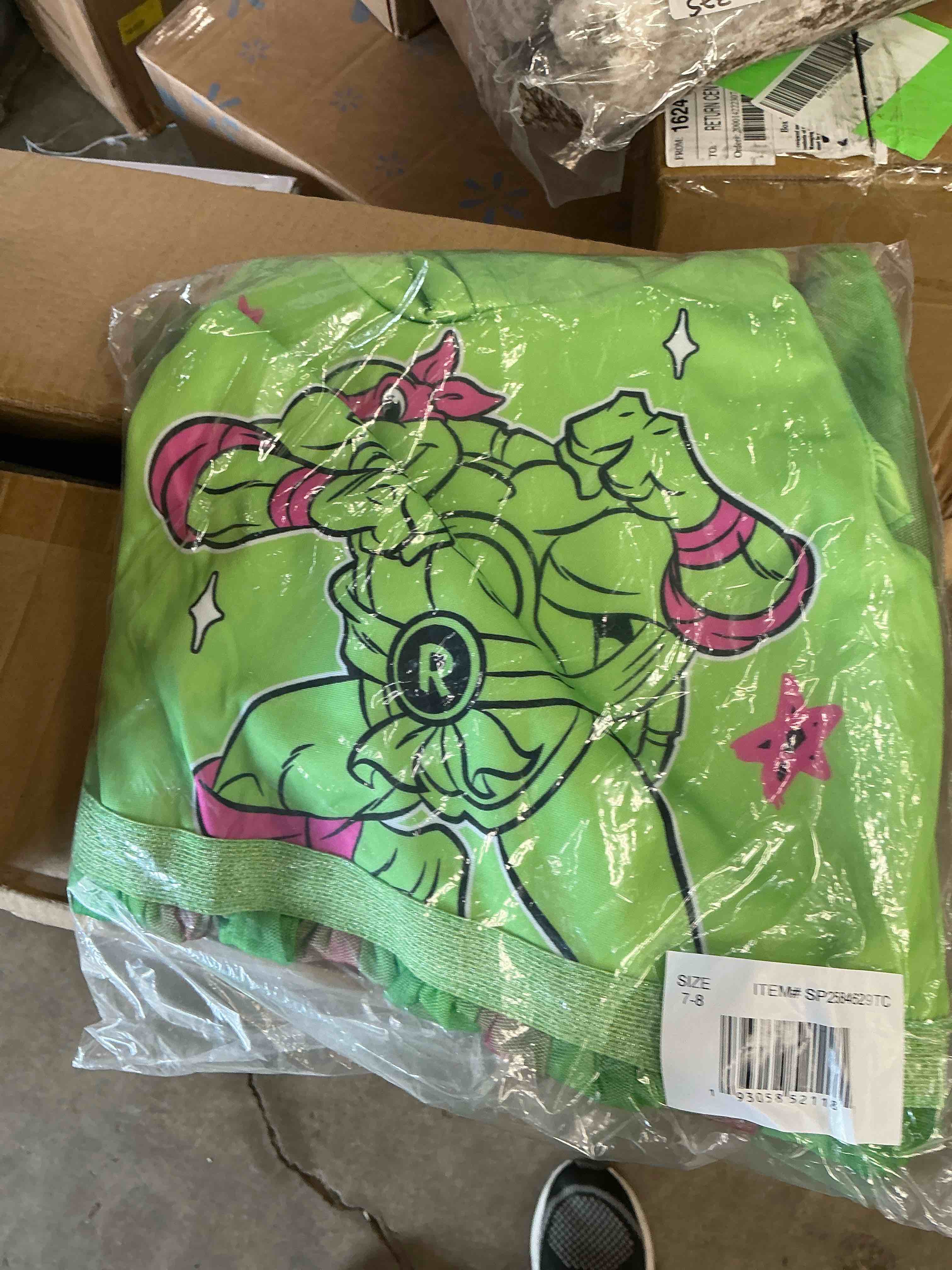 Condition photo showing New/Like New for Teenage Mutant Ninja Turtles Raphael Scuba Cosplay Hooded Tulle Tutu Dress Toddler to Big Kid 7-8 