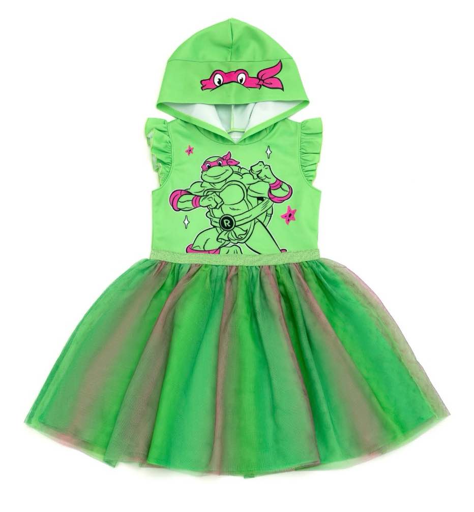 Teenage Mutant Ninja Turtles Raphael Scuba Cosplay Hooded Tulle Tutu Dress Toddler to Big Kid 7-8 