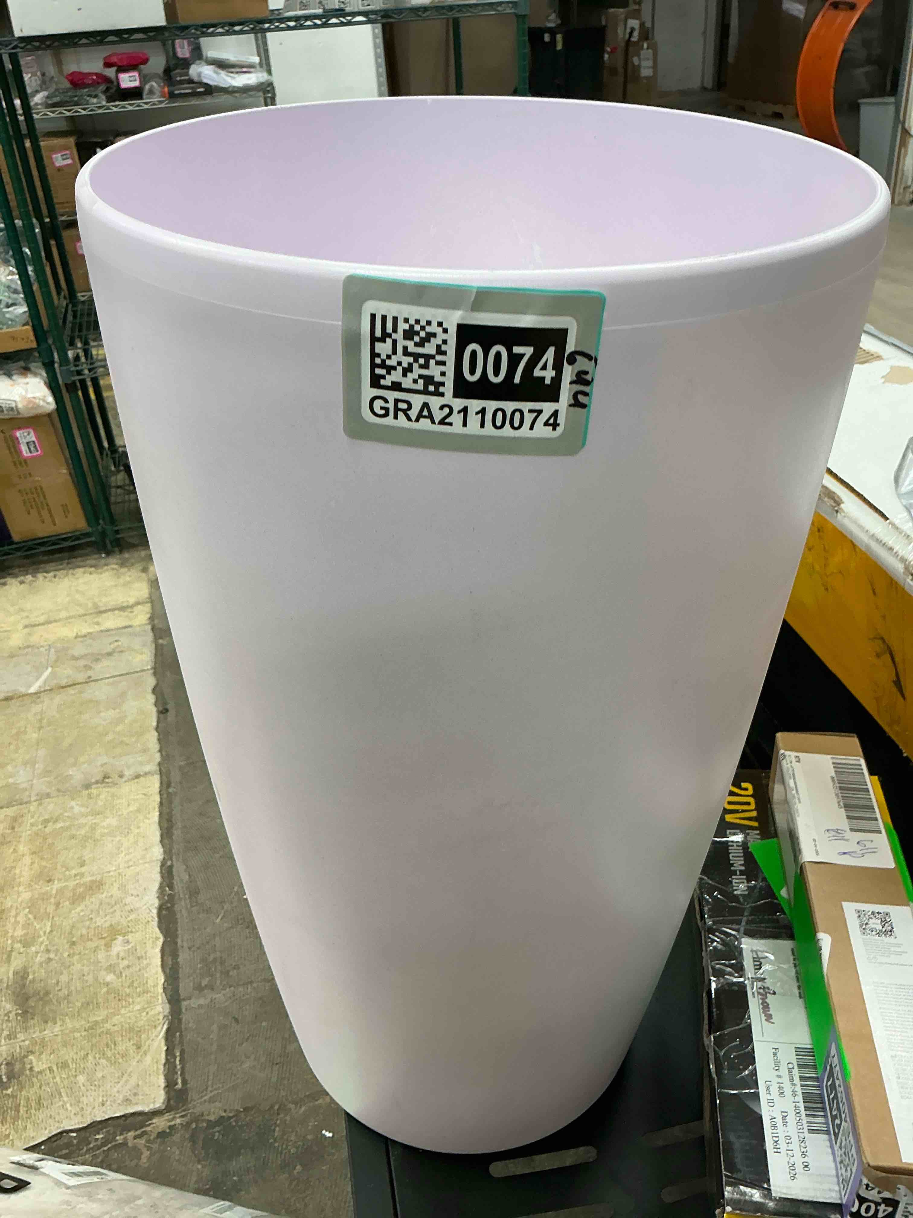 Condition photo showing Good Condition for snugniture round 22-inch tall planters, white – large indoor/outdoor pots with drainage, matte frosted finish