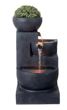 Style Selections 29.92-in H Resin Electric Powered Tiered Outdoor 
