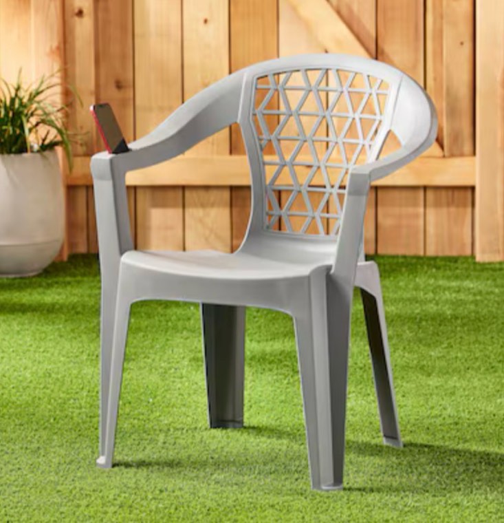adams penza durable outdoor patio stackable charcoal resin frame stationary conversation