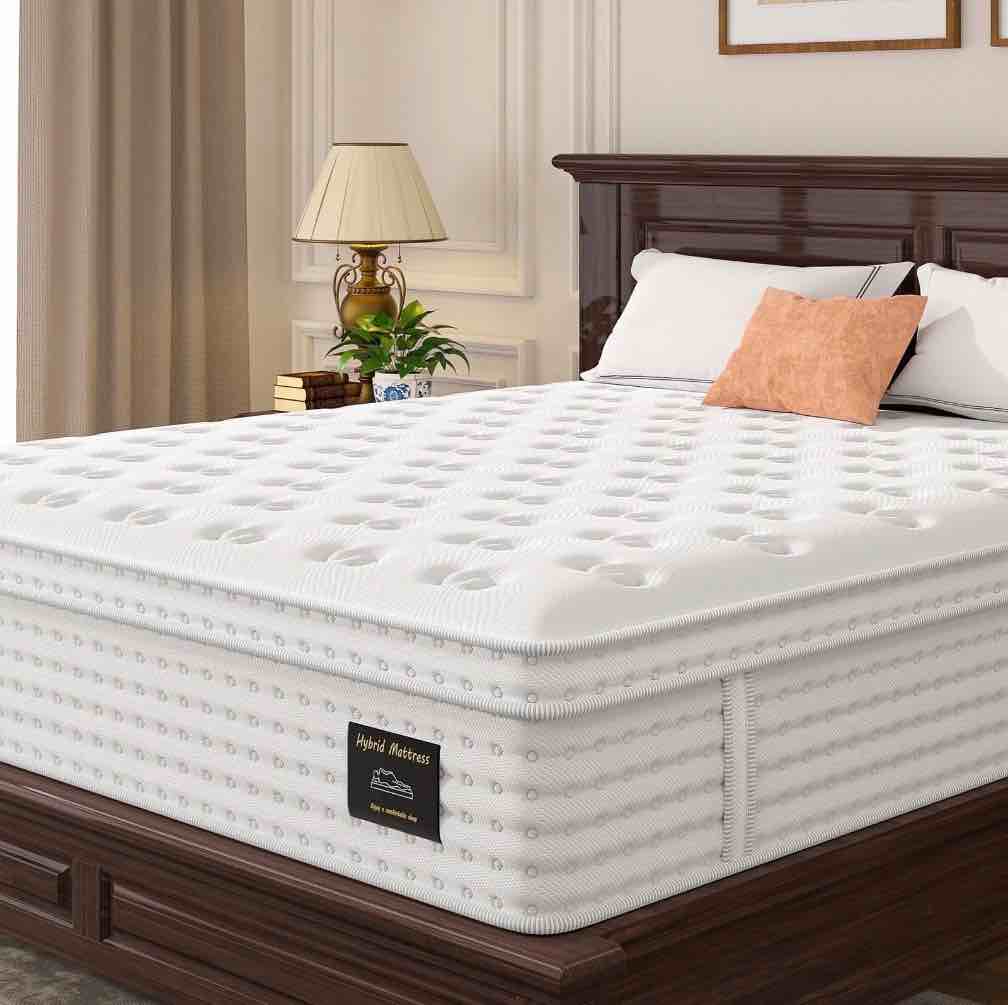 Bedstory Somnix 14" Medium Firm Queen Mattress in a Box, Gel Memory Foam with Individually Wrapped Pocket Coils, 365 Night Trial
