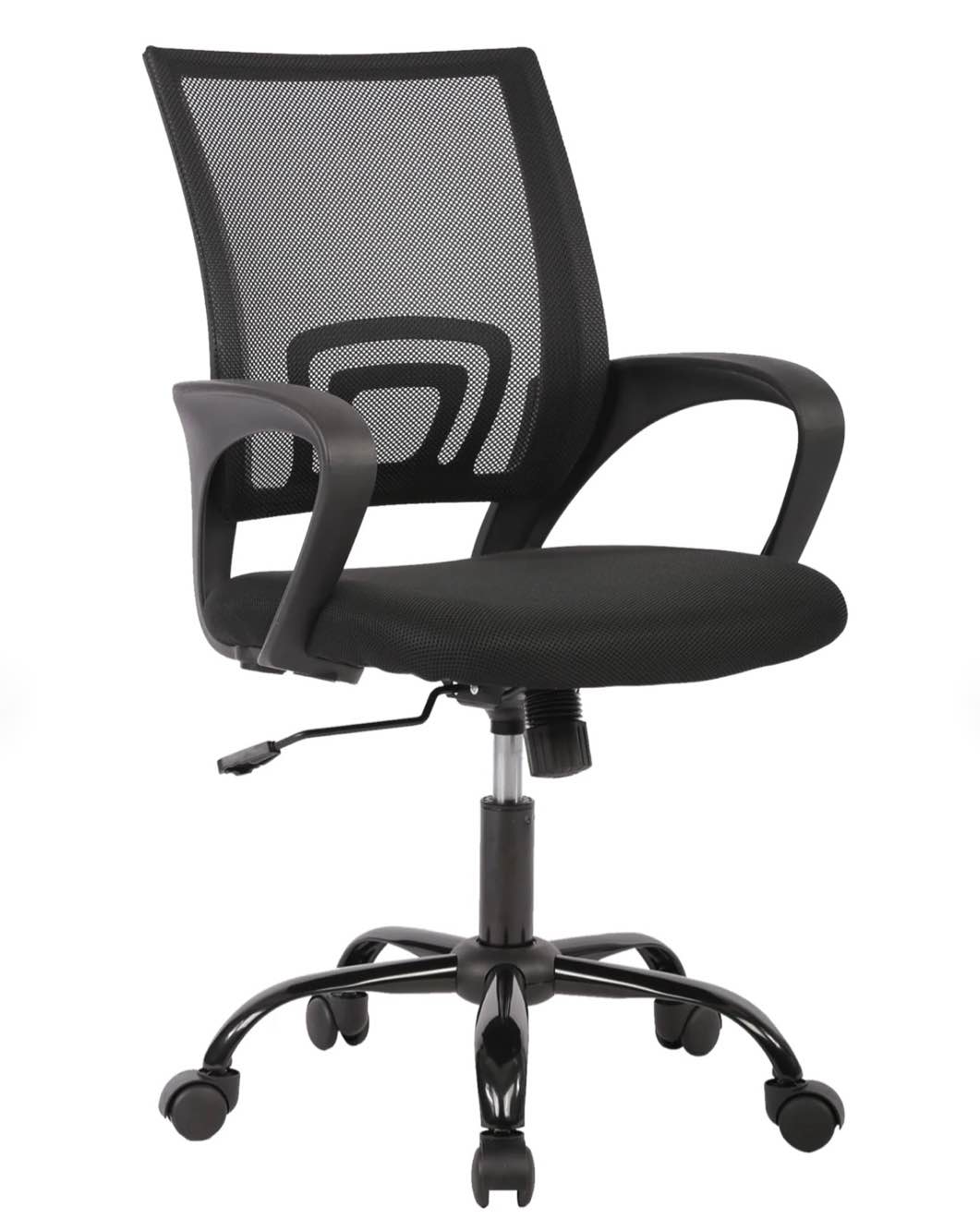 JONPONY Ergonomic Office Chair, Lumbar Support, Adjustable Height with Armrests for Adults,Black