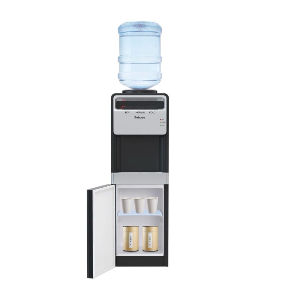 Behome Top Loading Water Cooler Dispenser  3 Temperature Settings-Hot  Cold & Normal Water  Child Safety Lock  Holds 3 or 5 Gallon Bottles  for Homes  Kitchens  Offices  Dorms