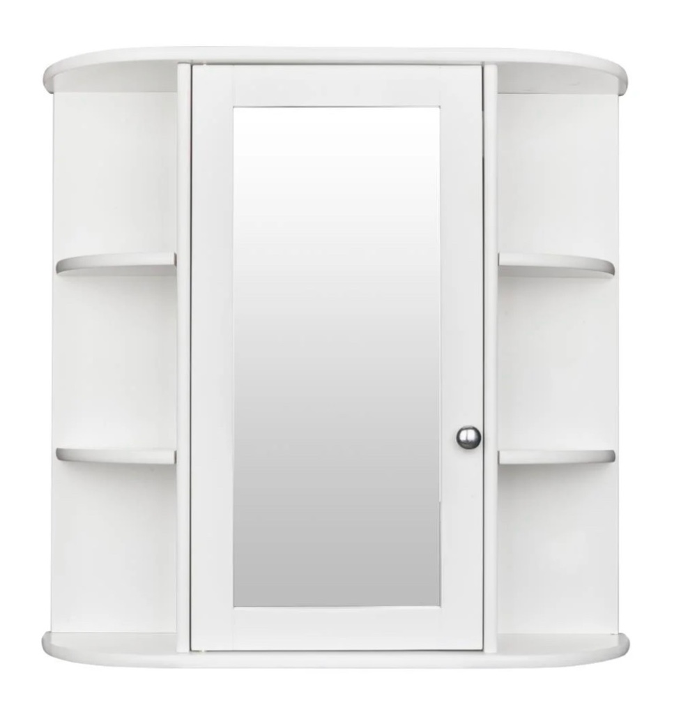 ktaxon wooden bathroom medicine cabinet with mirror door & 8 shelves wall mounted storage organizer white