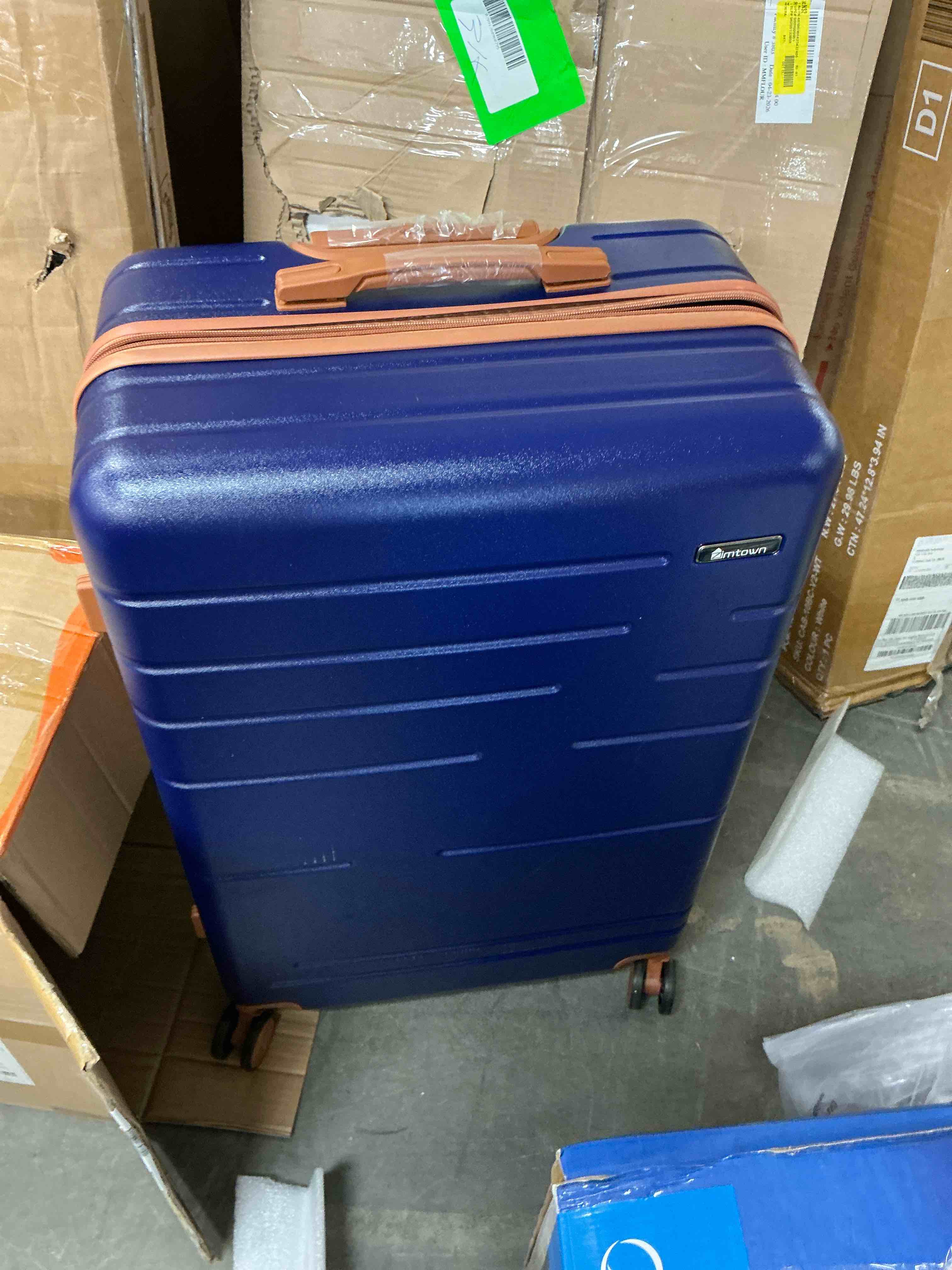 Condition photo showing Good Condition for zimtown luggage 3 piece set abs hardside lightweight suitcase with tsa lock spinner wheels, navy blue