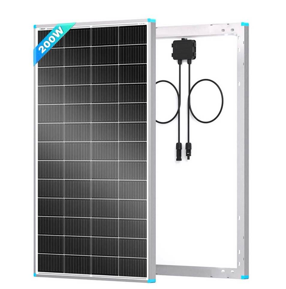 Renogy 16BB N-Type 200 Watt Solar Panel 24V 25% High-Efficiency Solar Panel for Power Station RV Cabin Off-Grid Applications