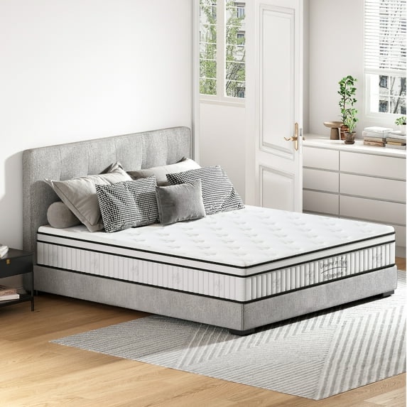 RODREAMY 12 inch Full Size Mattress Hybrid Mattresses in a Box with Pocket Springs, Pressure Relief, Breathable Comfort, Medium Firm, CertiPUR-US Certified