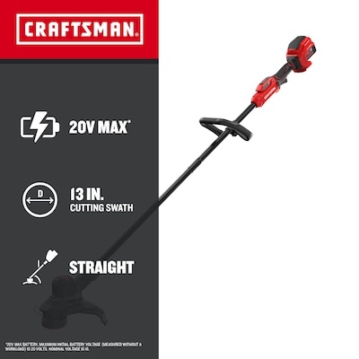 craftsman v20 brushless rp 20-volt max 13-in straight shaft battery string trimmer