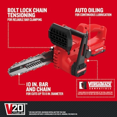 Craftsman 10 in. 20 volt Battery Chainsaw Kit (Battery & Charger) 