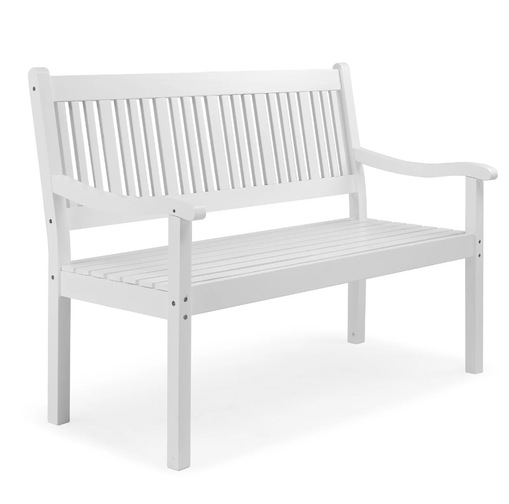 Ktaxon 50" Patio Outdoor Wood Bench, Weather-Resistant  (White,800LBS)