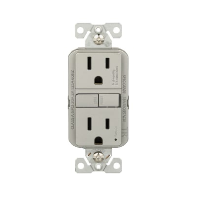 eaton 15 -amp 125-volt tamper resistant gfci residential decorator outlet receptacles , silver granite item #519545
