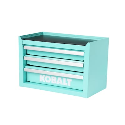 kobalt portable tool box 11.1-in w x 7.36-in h x 6.14-in d 3 -drawer green steel tool box-