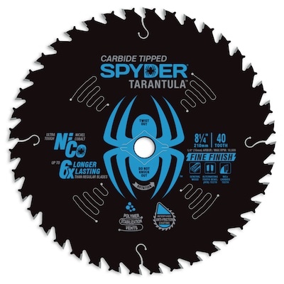 spyder 8-1/4-in 40 -tooth fine finish tungsten carbide-tipped steel circular saw blade individual