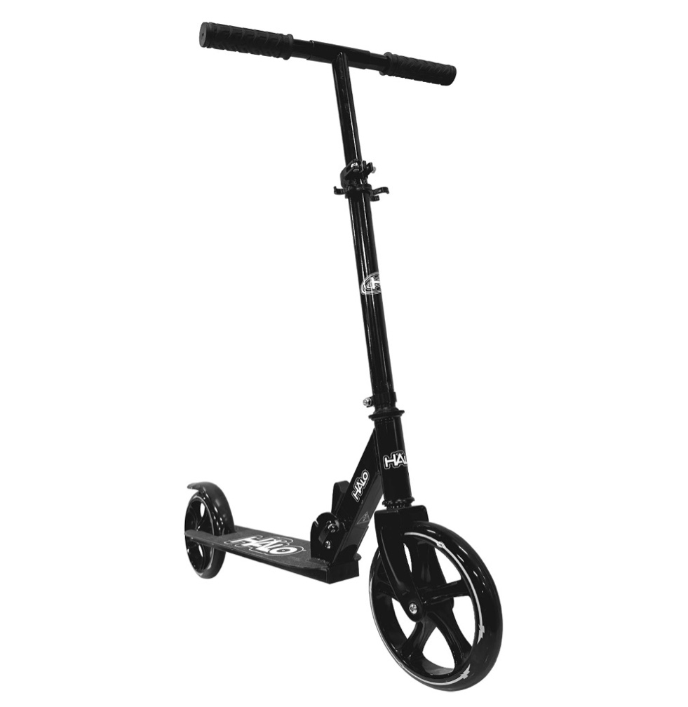 halo rise above supreme big wheel (8 ) scooter - black - adults and kids - no assembly - unisex