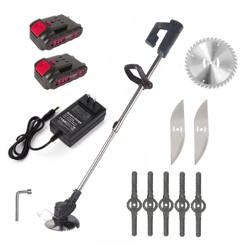 paddsun electric weed eater lawn edger cordless grass string trimmer cutter 24v &battery