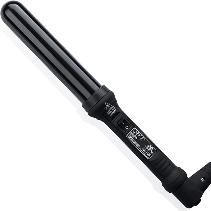 l'ange hair ondulé ceramic curling wand | professional hot tools curling iron 1.25 inch | salon hair styling wands for beach waves | best hair curler wand for frizz-free, lasting curls | black 32 mm (b07255mjk1)