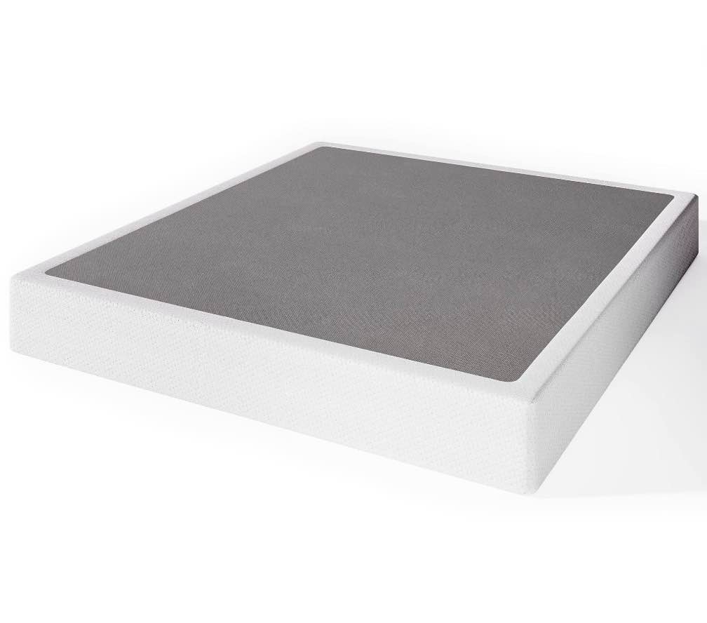uliesc 7 inch king metal box spring, sturdy mattress foundation, fabric cover included, easy assembly