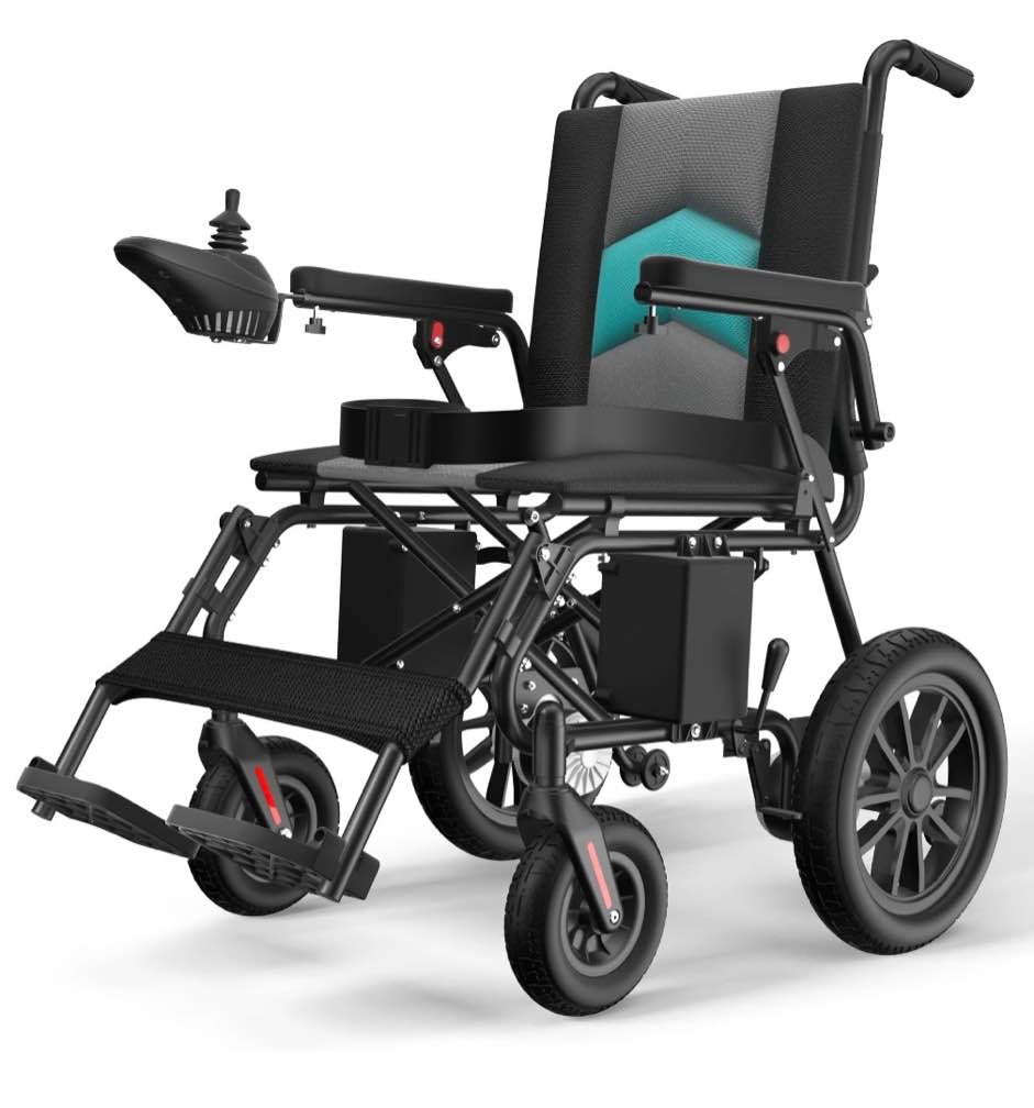 coolhut electric wheelchair, 20+ miles long-range (350lbs) lightweight portable electric wheelchair for adults, smart motorized mobility scooter with 360° joystick