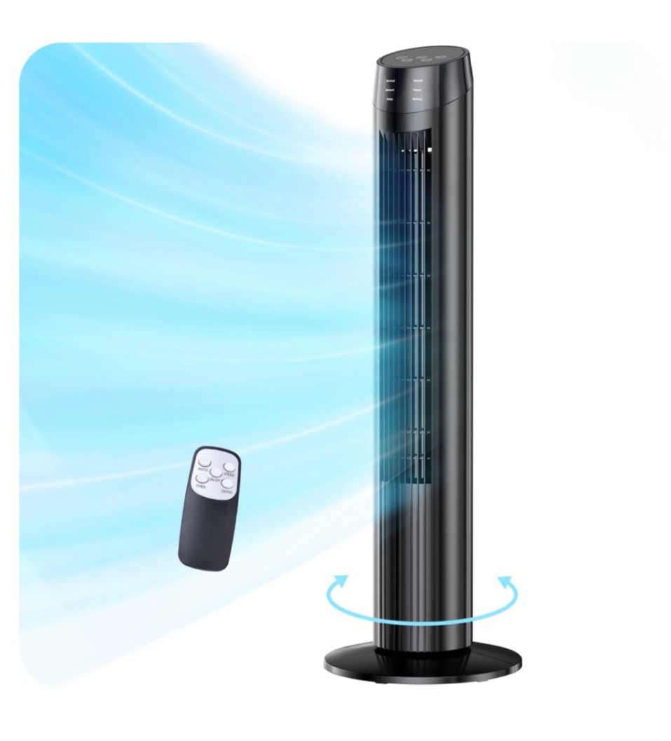szrsth tower fan 36 oscillating standing floor cooling fans 3 speeds & modes 9h timer for home bedroom