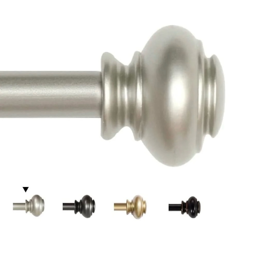 h.versailtex single curtain rod for windows 66 - 120 3/4 inch decorative adjustable drapery rods nickel