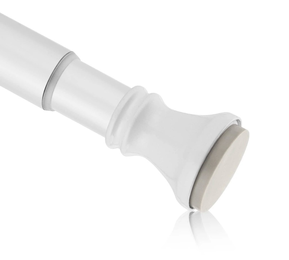 amazerbath spring tension shower curtain rod, 42-72 inches rust-resistance shower curtain rod bathroom rod, white