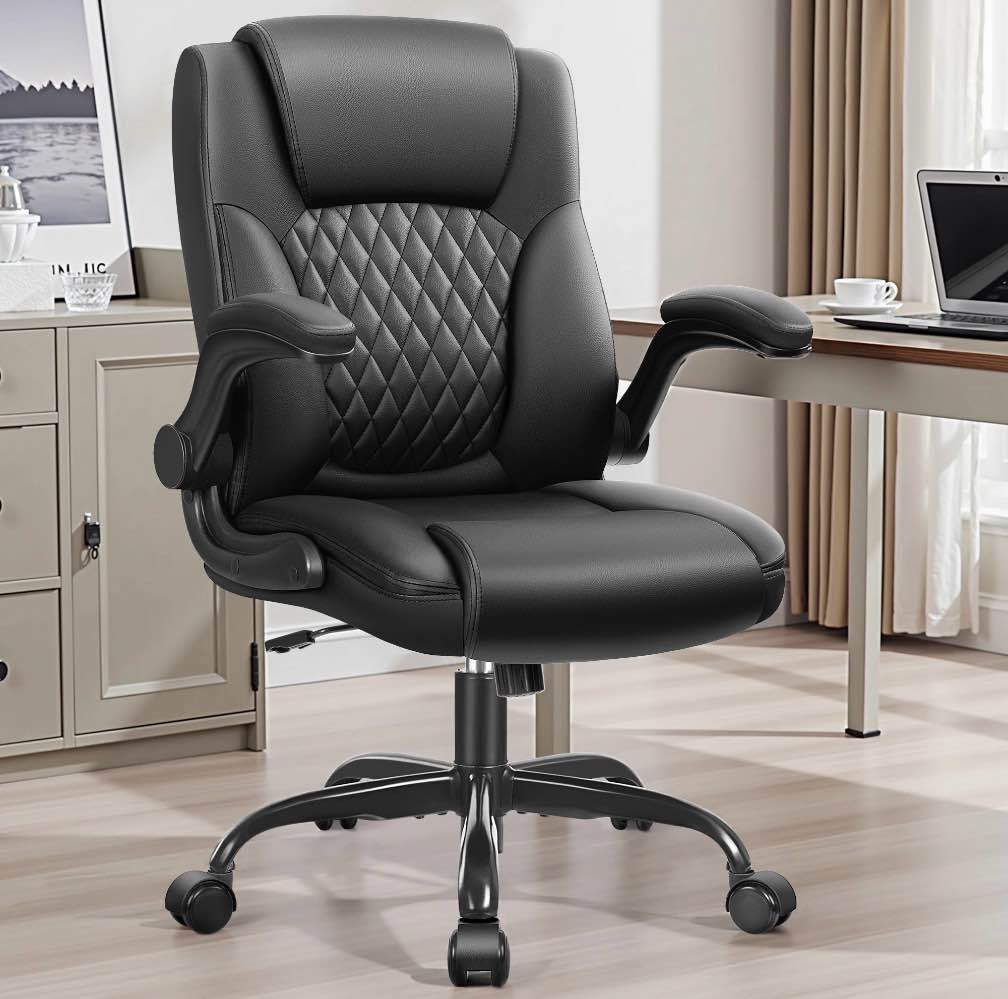 coolhut leather office chair, big and tall office chair 400lbs wide seat ergonomic computer desk chair high back executive leather chair adjustable ta