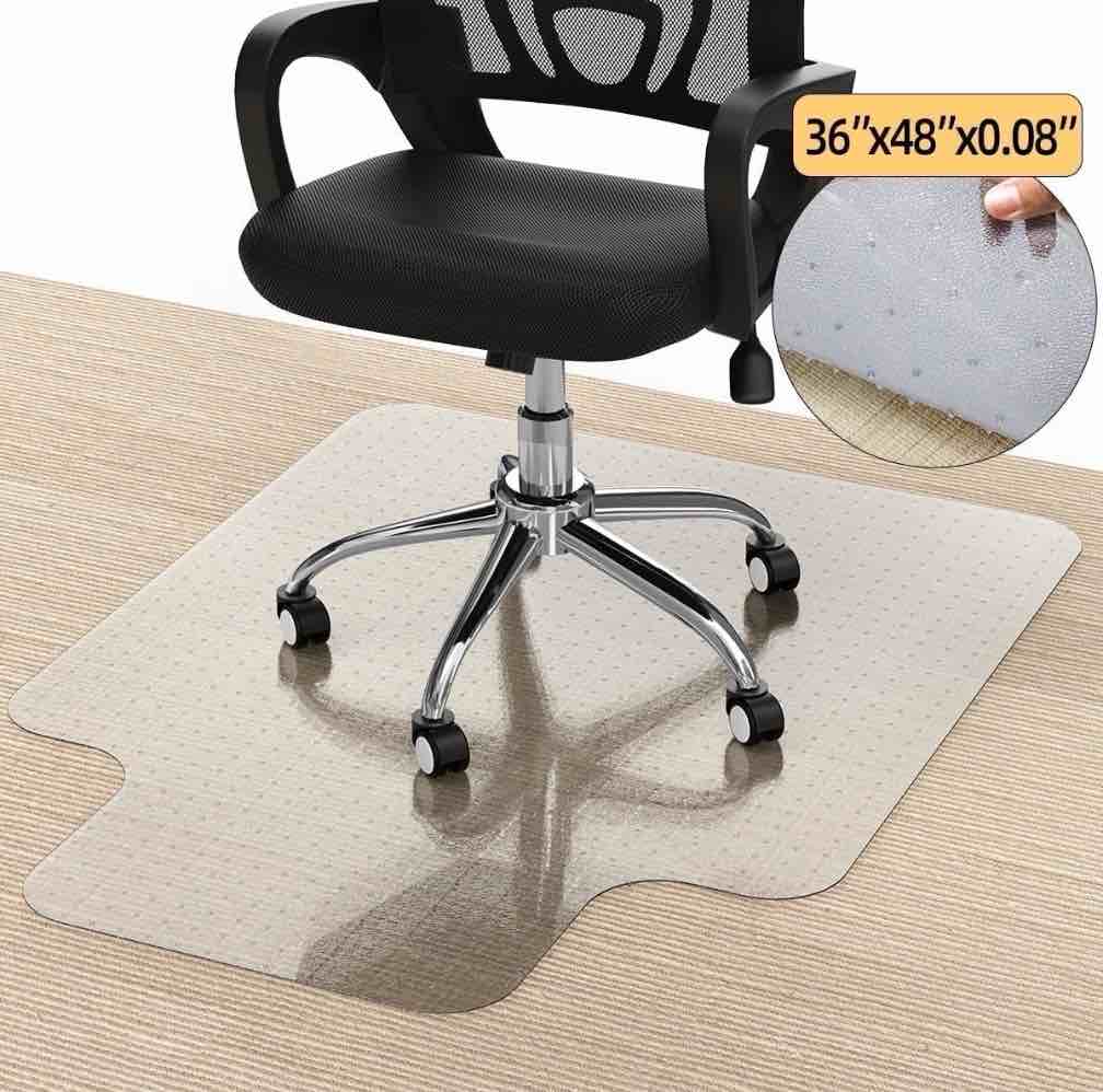 gped office chair mat for carpet, 36" x 48" carpet protector mat, sturdy carpet chair mat with studs for office, home and gaming floor